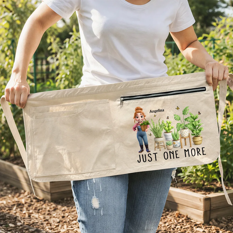Gift For Women,Gift For Men,Happy,Gardening,Gift For Yourself,Gift For Mother,Gift For Father - Just One More Plants - Personalized Gardening Apron