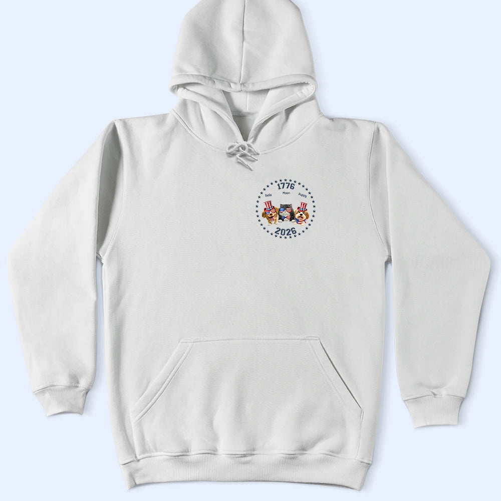 Funny,Independence Day,Pet Lovers,Pet Mom,Pet Dad - Stars & Stripes Pet Lovers - Personalized T Shirt