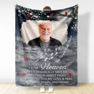 Memorial, Family - Custom Photo Memorial You Never Walk Alone - Personalized Fleece Blanket, Sherpa Blanket