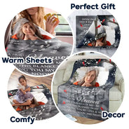 Memorial, Family - Custom Photo Memorial You Never Walk Alone - Personalized Fleece Blanket, Sherpa Blanket