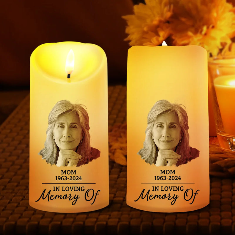 Custom Photo,Memorial,Family,Sad - Custom Photo Memorial Your Wings Were Ready - Personalized Flameless LED Candle