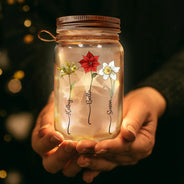 Gift For Bestie,Christmas,Love - Birth Flower Grow An Old Friend - Personalized Mason Jar Light