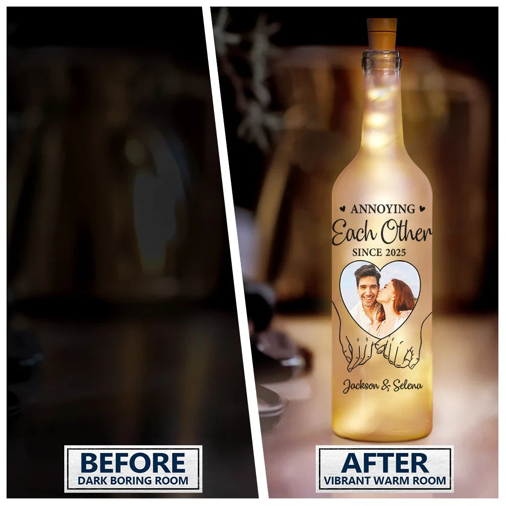 Gift For Couples, Gift For Wife, Gift For Husband, Gift For Girlfriend, Gift For Boyfriend - Custom Photo You & Me We Got This - Personalized Bottle Light