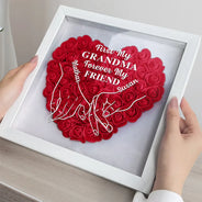 Gift For Daughter, Gift For Mother, Gift For Grandma - First My Daughter Forever My Friend - Personalized Flower Shadow Box