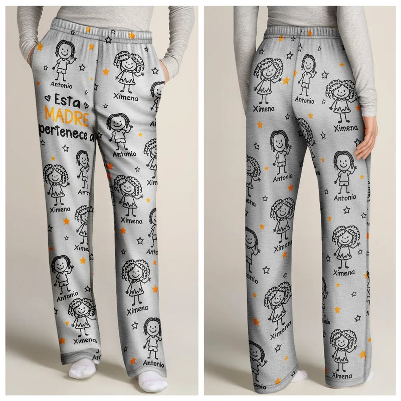 Gift For Women,Gift For Men,Parents,Gift For Mother,Gift For Grandpa,Gift For Father,Gift For Grandma,Gift For Grandparents,Love,Spanish - Este Abuelo Esta Abuela Este Papá Esta Mamá Pertenece A - Pantalón De Pijama Personalizado