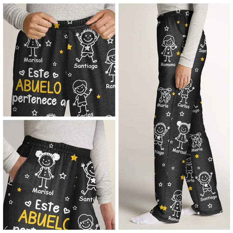 Gift For Women,Gift For Men,Parents,Gift For Mother,Gift For Grandpa,Gift For Father,Gift For Grandma,Gift For Grandparents,Love,Spanish - Este Abuelo Esta Abuela Este Papá Esta Mamá Pertenece A - Pantalón De Pijama Personalizado