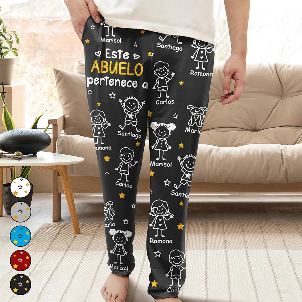 Gift For Women,Gift For Men,Parents,Gift For Mother,Gift For Grandpa,Gift For Father,Gift For Grandma,Gift For Grandparents,Love,Spanish - Este Abuelo Esta Abuela Este Papá Esta Mamá Pertenece A - Pantalón De Pijama Personalizado