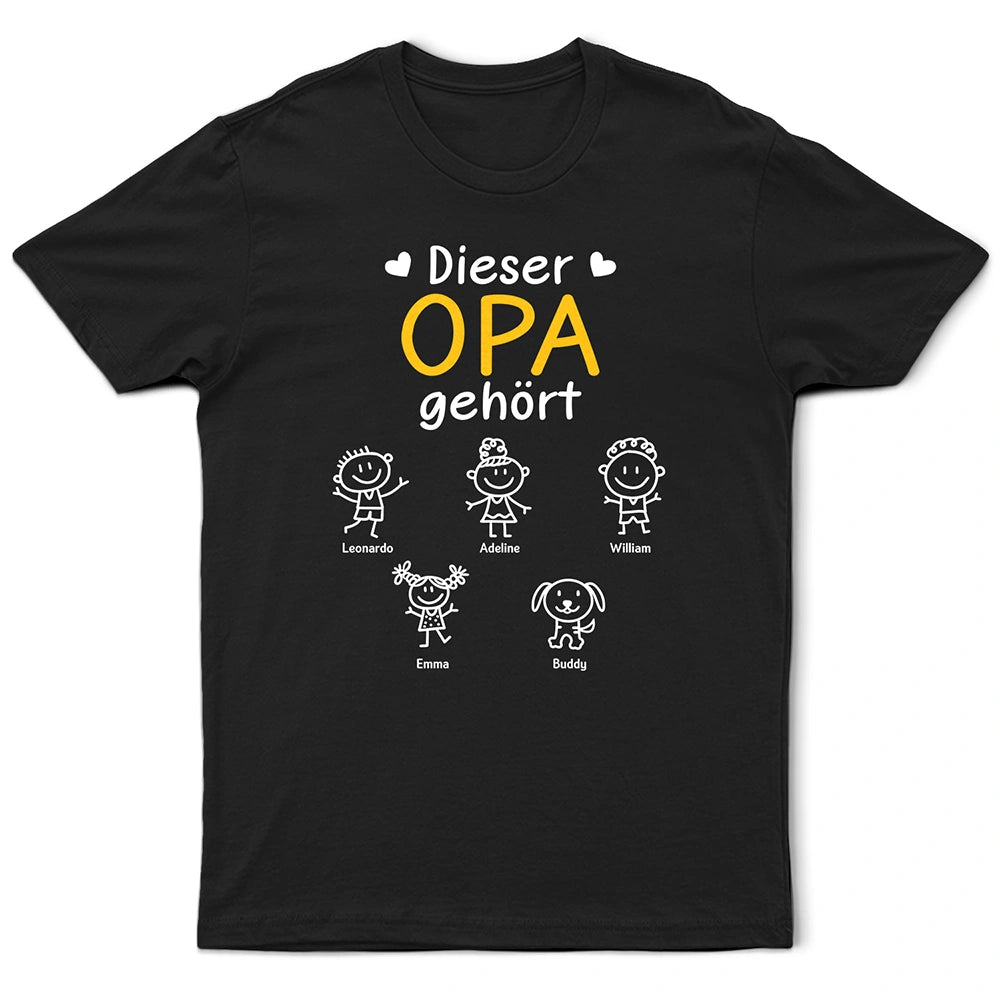 Gift For Women,Gift For Men,Parents,Gift For Mother,Gift For Grandpa,Gift For Father,Gift For Grandma,Gift For Grandparents,Love,German - Dieser Großvater Diese Großmutter Dieser Vater Diese Mutter Gehört - Personalisiertes T Shirt