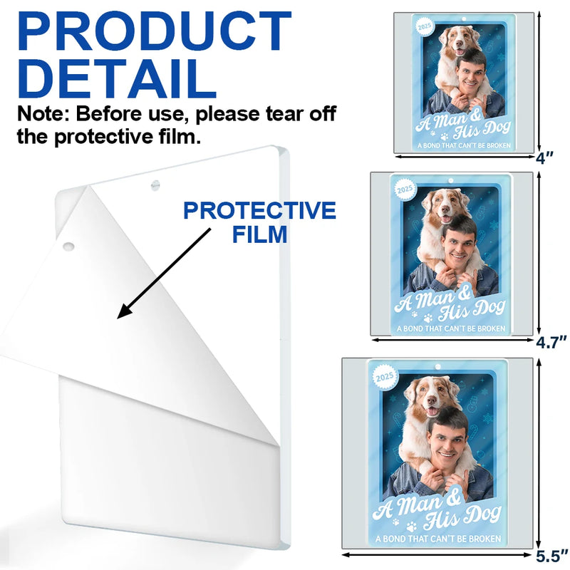 Pet Lovers,Pet Mom,Pet Dad,Dog Lovers,Dog Mom,Dog Dad,Happy,Christmas,Top Market - Custom Photo A Girl & Her Dogs Unbreakable Bond Toy Box - Personalized Custom Shaped Acrylic Ornament