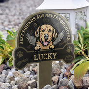 Best Friends Are Never Forgotten - Memorial Gift - Dog Lover Gift - Personalized Custom Circle Acrylic Plaque Stake