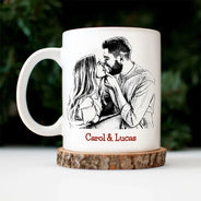 Gift For Couples,Gift For Husband,Gift For Wife,Gift For Girlfriend,Gift For Boyfriend,Love - Custom Photo Pencil Sketch In Case I Don't Say It Enough Couples - Personalized Mug