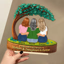 Gift For Mother,Mom,Daughters (Adult),Happy - The Love Between Mother & Daughter - Personalized Custom Shaped 2-Layered Wooden Plaque