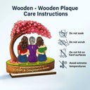 Gift For Mother,Mom,Daughters (Adult),Happy - The Love Between Mother & Daughter - Personalized Custom Shaped 2-Layered Wooden Plaque