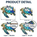 Grandma - Grandkids,Gift For Grandma,Gift For Mother,Happy,Top Market - Turtle Stained Glass Mom Grandma - Personalized Window Hanging Suncatcher Ornament