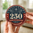 Independence Day,America 250th,Family,Gift For Yourself,Happy - Born To Stand Free 250th Anniversary US Independence Day - Personalized Ceramic Coaster