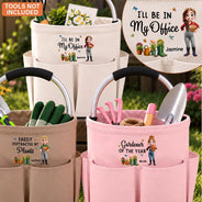 Gardening,Gift For Women,Gift For Yourself,Gifts For Her,Happy,Vector - Retirement Birthday Gift For Gardening Lovers - Personalized Cartoon Gardener Tool Bag