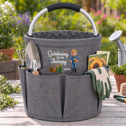 Gardening,Gift For Women,Gift For Yourself,Gifts For Her,Happy,Vector - Retirement Birthday Gift For Gardening Lovers - Personalized Cartoon Gardener Tool Bag