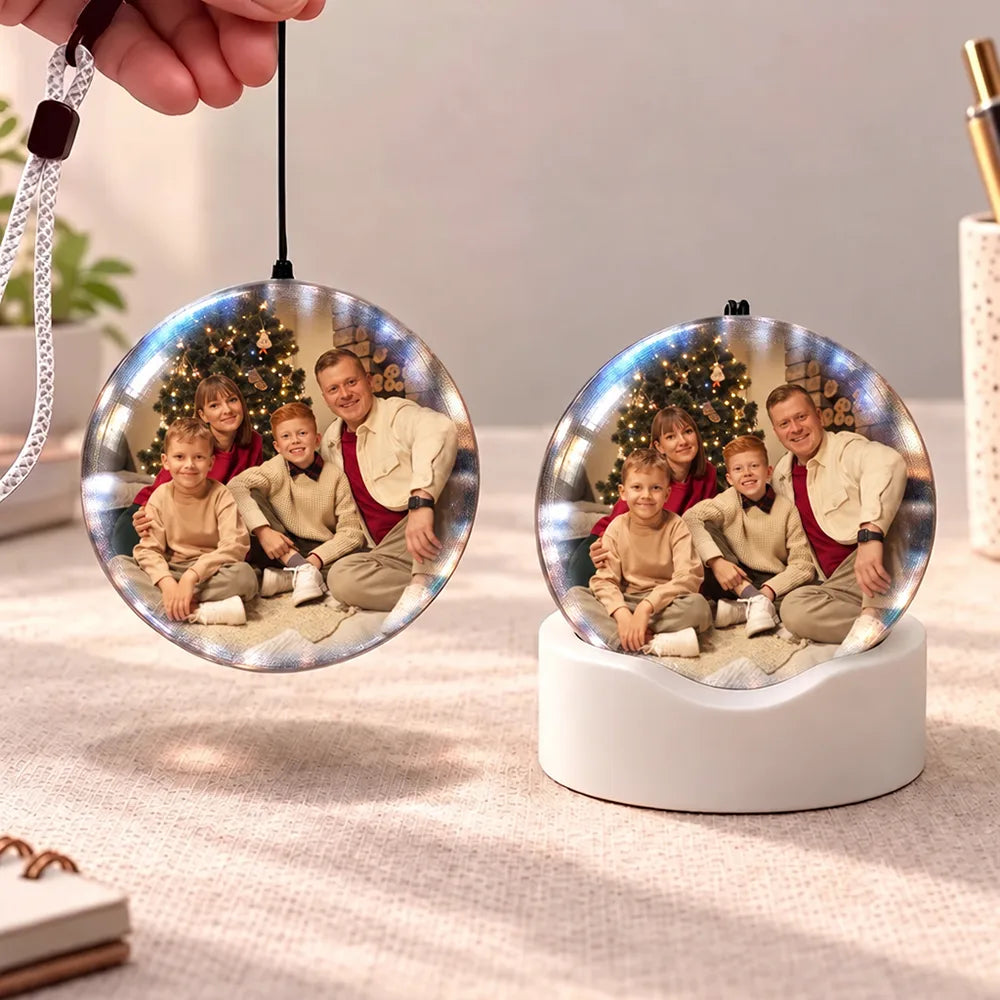 Christmas,Family,Happy,No Custom - Mom Grandma Favorite People - Christmas Bauble, Table Decor Video Clear Ball