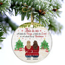 Christmas Pride Couple This Is Us - Personalized Custom Circle Ceramic Ornament