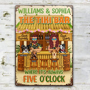 Couple Where It's Always Five O'Clock - Tiki Bar Decor - Personalized Custom Classic Metal Signs
