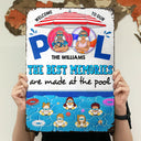 Family The Best Memories Are Made At The Pool - Pool Garden Sign - Personalized Custom Classic Metal Signs