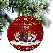 Besties Forever - Christmas Gift For Best Friends - Personalized Custom Circle Ceramic Ornament