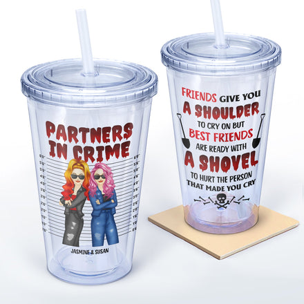 Ready With A Shovel - Gift For Bestie - Personalized Acrylic Insulated Tumbler With Straw