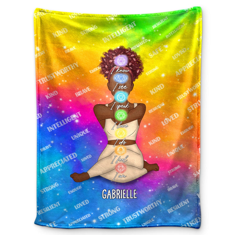 Yoga I Know I See - Gift For Yourself, Gift For Women - Personalized Fleece Blanket