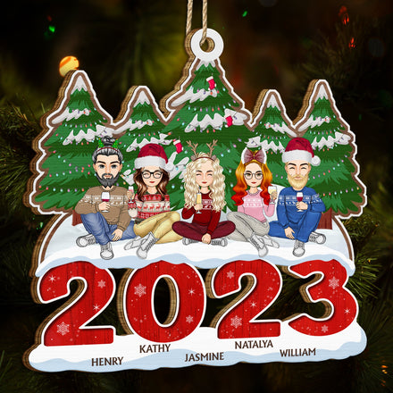 2023 Christmas Gift For Siblings And Besties - Personalized Wooden Cutout Ornament