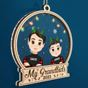 Christmas Flat Art Our Grandkids 2023 - Gift For Grandparents - Personalized 2-Layered Mix Ornament