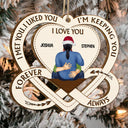 I'm Keeping You - Christmas Gift For Couples - Personalized Wooden Cutout Ornament