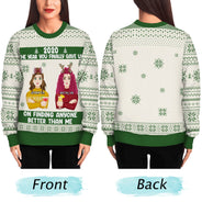 Christmas Couple The Year You Finally Gave Up - Gift For Couples - Personalized Unisex Ugly Sweater