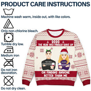 Christmas Couple The Year You Finally Gave Up - Gift For Couples - Personalized Unisex Ugly Sweater