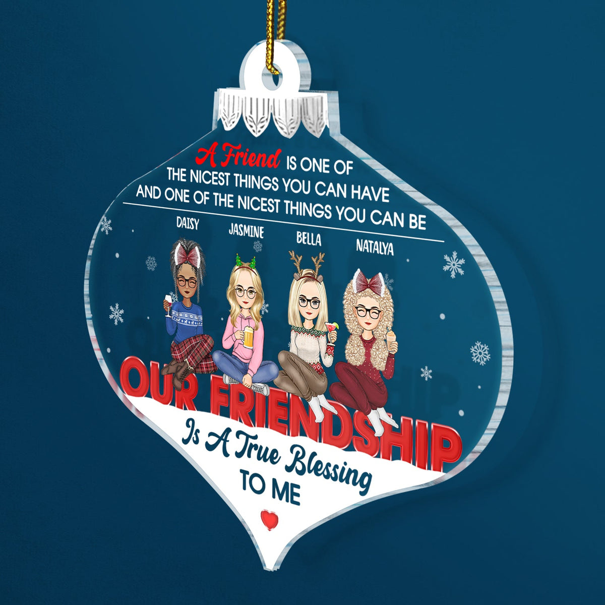 True Blessing To Me - Christmas Gift For Bestie - Personalized Custom Shaped Acrylic Ornament