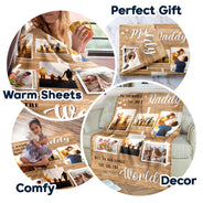 Custom Photo You Are The World - Gift For Mom & Dad - Personalized Fleece Blanket