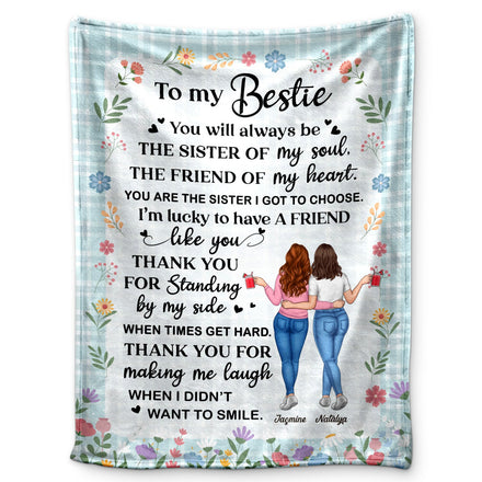 Sister Of My Soul - Gift For Bestie - Personalized Fleece Blanket