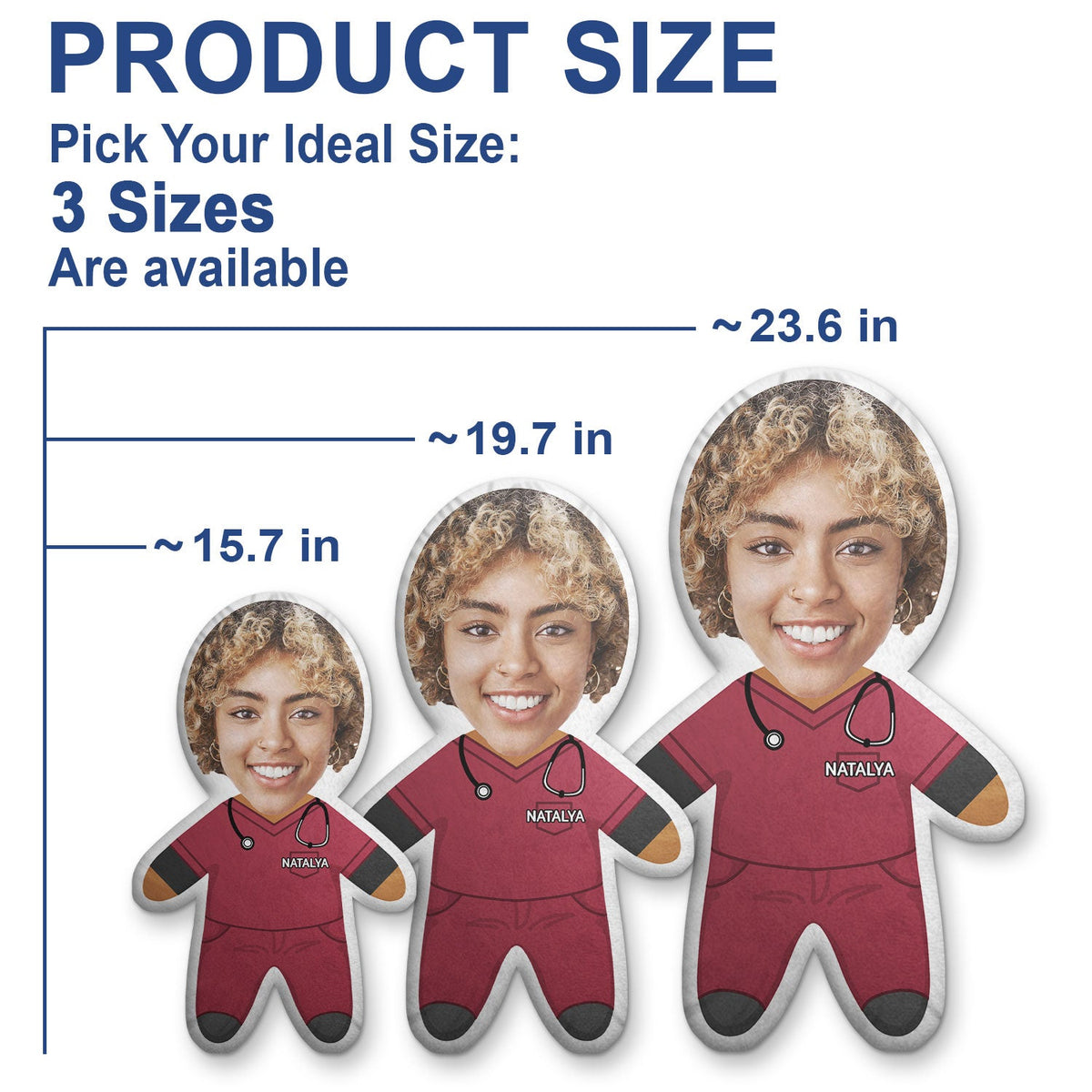 Custom Photo Face Cutout Nurse Pillow - Gift For Nurse - Personalized Custom Shaped Pillow