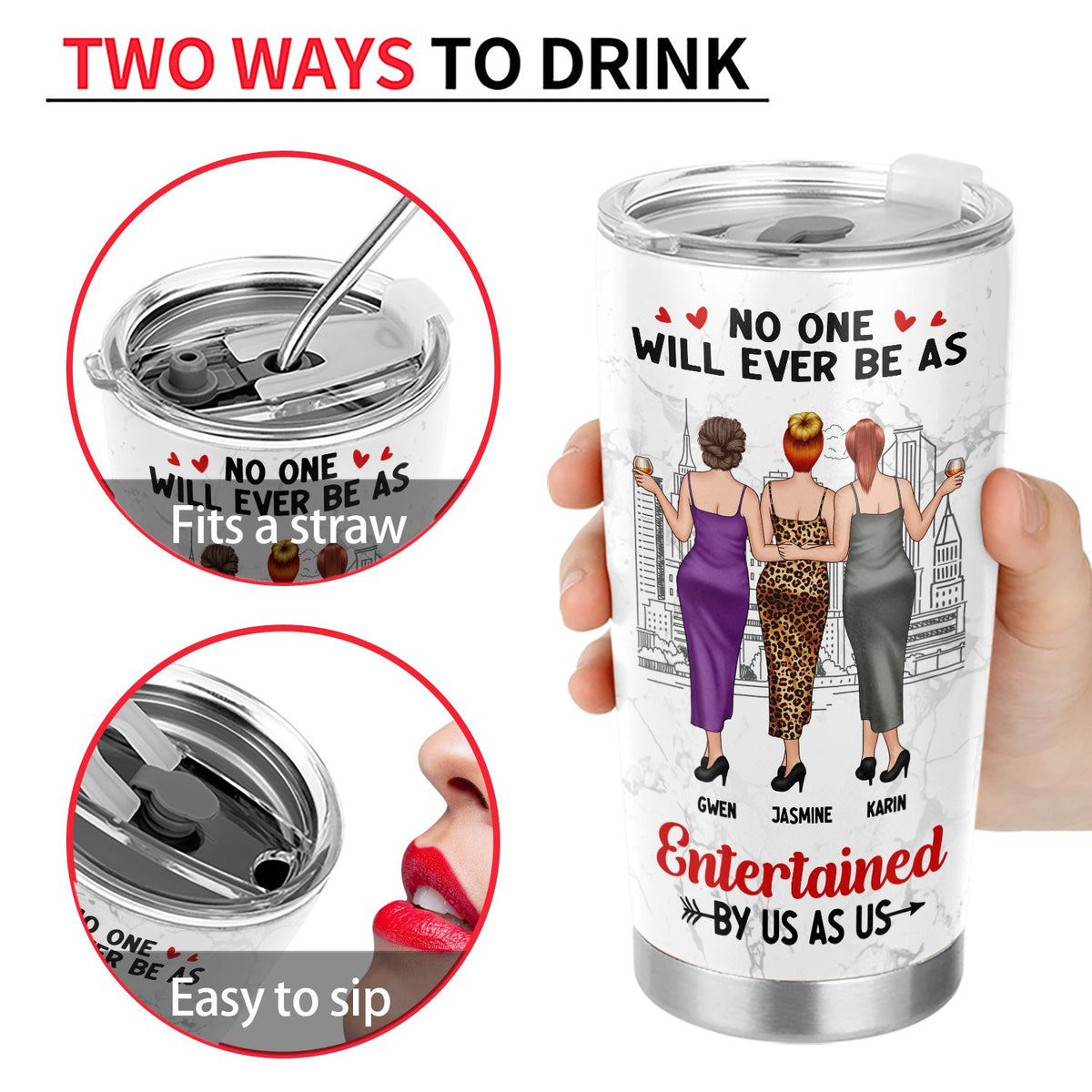 Bestie Backside No One Will Ever Be As Entertained - Gift For Besties - Personalized Tumbler