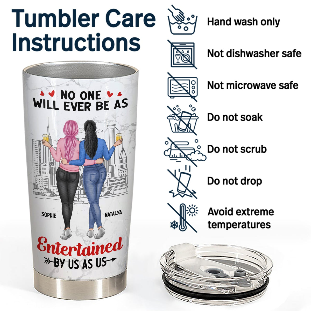 Bestie Backside No One Will Ever Be As Entertained - Gift For Besties - Personalized Tumbler
