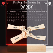 Calendar The Day You Became Our Daddy - Personalized 3D Led Light Wooden Base
