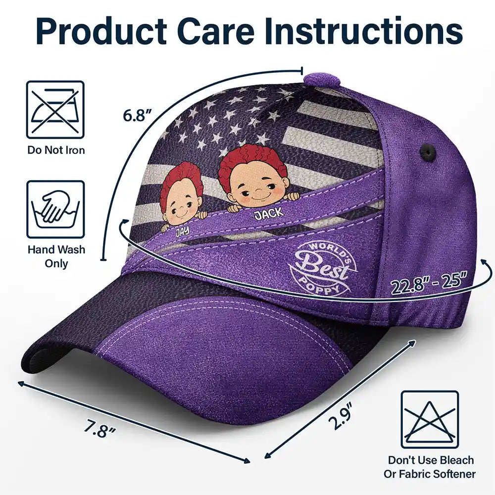 Best Dad Ever Star And Stripes - Personalized Classic Cap