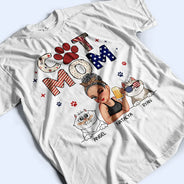Cat Mom Stars And Stripes - Personalized T Shirt