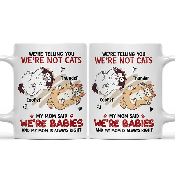 Funny Cat We're Not Cats We're Babies - Personalized Mug