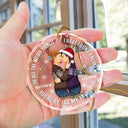 Christmas Couple Sideview You Are My Favorite By Far - Personalized Circle Glass Ornament