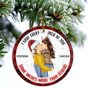 Christmas Couple Love Every Inch Of You - Personalized Circle Ceramic Ornament