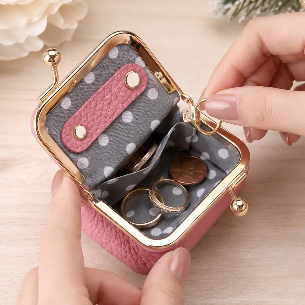 Confident,Gift For Yourself,Gift For Women,Icon - Flower Butterfly Monogram And Name Gift For Her - Personalized Kiss Lock Jewelry Case