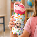 Adorable, Back To School, Gift For Kids, Vector - Kid Affirmation I Am Brave Kind Unique - Personalized Insulated Water Bottle With Straw