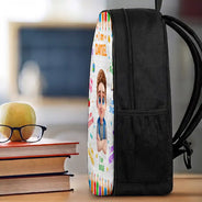 Adorable,Back To School,Gift For Kids,Vector - Kid Affirmation I Am Brave Kind Unique - Personalized Kids Backpack