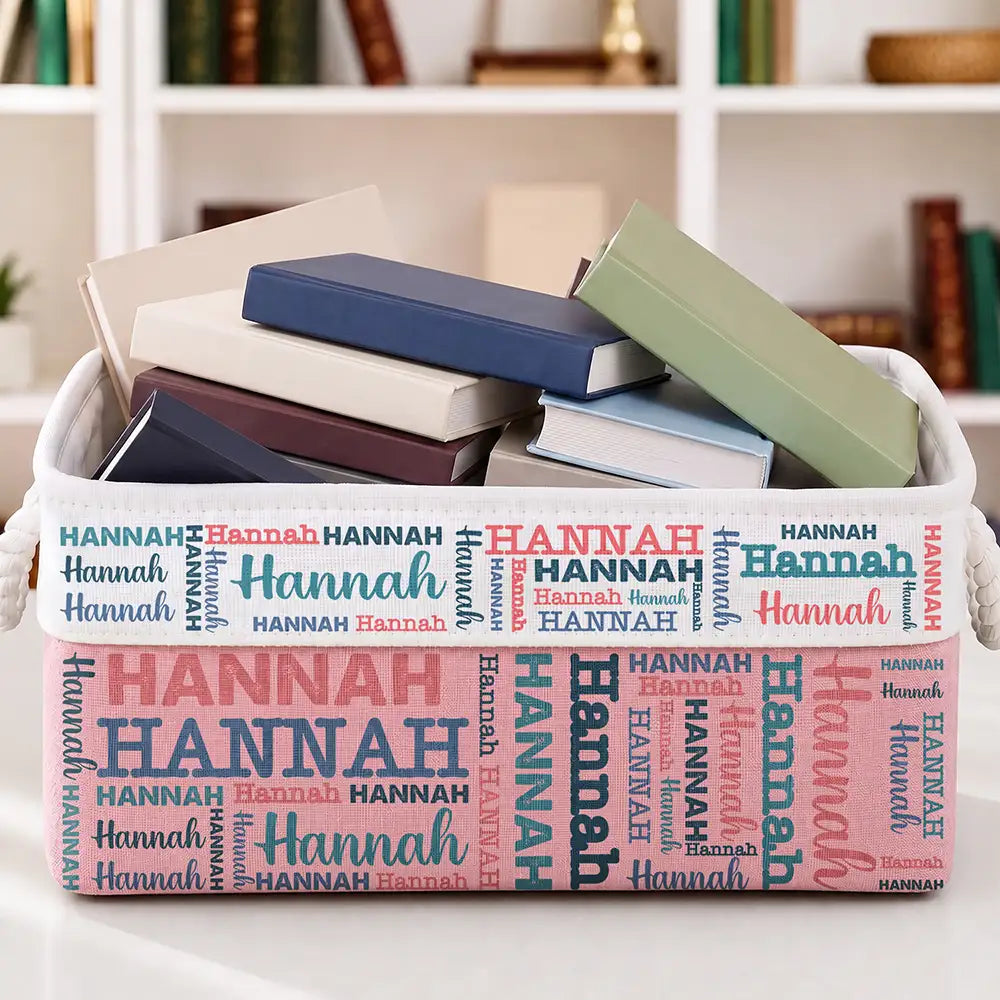 Gift For Kids, Adorable, Custom Text - Kid Baby Family Custom Name - Personalized Storage Basket