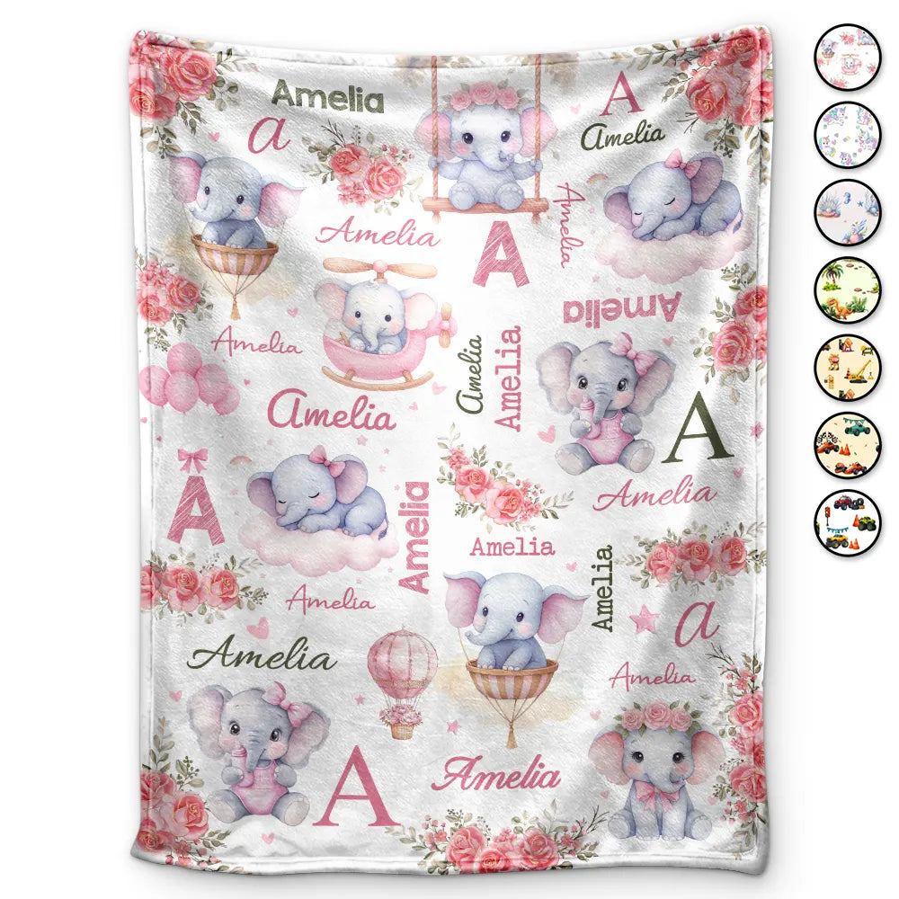 Kid Boy Kid Girl Cute Monogram - Personalized Fleece Blanket, Sherpa Blanket